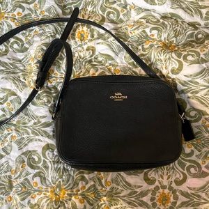 Coach Black Leather Crossbody Mini